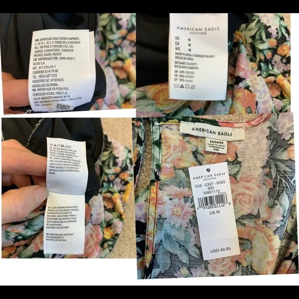 NWT AE Floral Wrap-Front Romper size medium - Picture 12 of 16